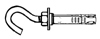 Анкер-крюк Sormat PFG HBF, электрооцинкованный, диаметр резьбы от М6 до М16, длина от 40 до 100 мм.	