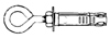 Анкер с кольцом (рым-болтом) PFG EBF, электрооцинкованный, диаметр резьбы М6, М8, М10, М12, М16, толщина прикрепляемого материала от 40 до 100 мм.	