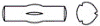 Штифт цилиндрический насеченный с насечкой посредине 1/3 длины